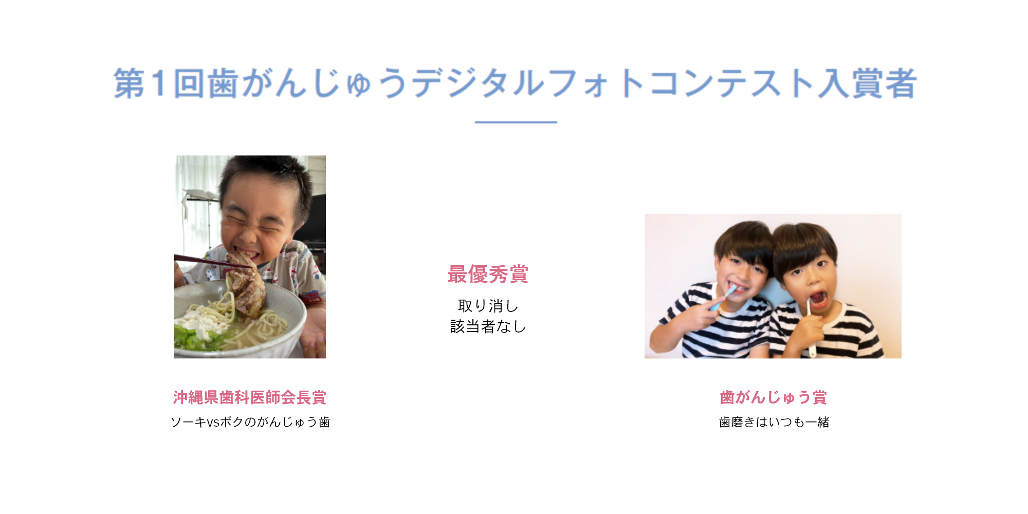 第1回歯がんじゅうデジタルフォトコンテスト入賞者